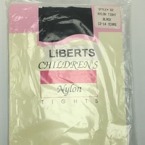 Liberts girls tights footed black LG 12-14 NEW
